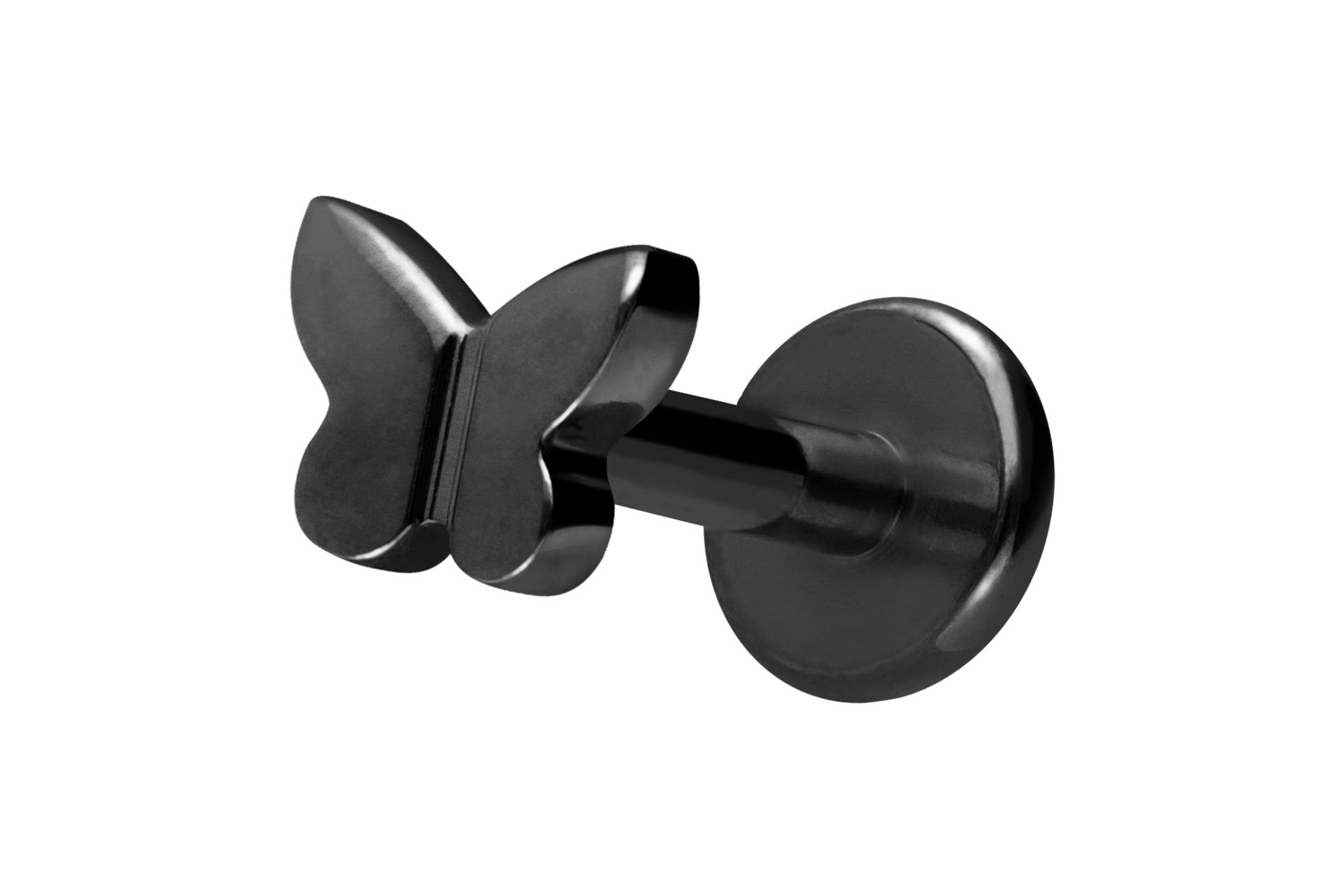 Titan Labret Piercing mit Innengewinde SCHMETTERLING